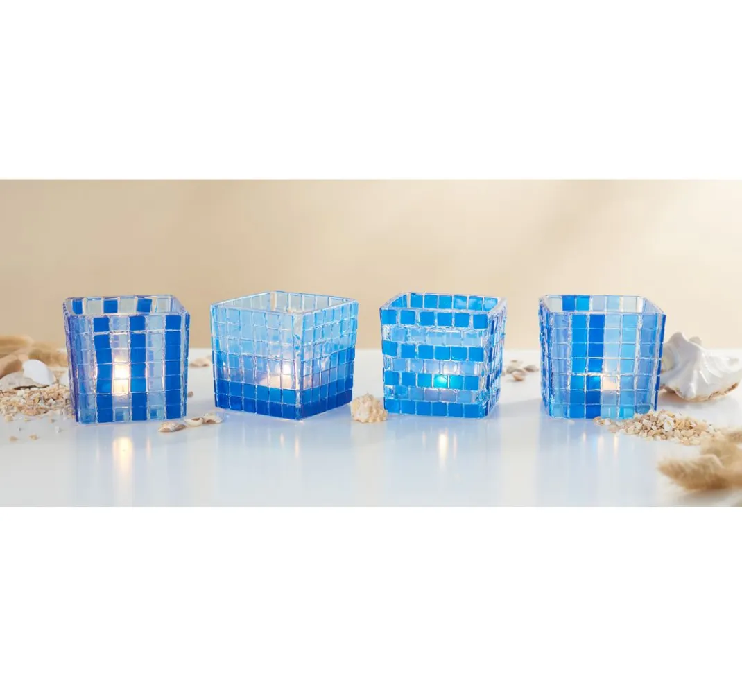 VBS Glasgravur|Glas- & Porzellanmalerei>Teelichtgläser "Cube", 4 Stück