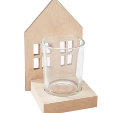 VBS Holz, Mdf & Pappmaché>Teelichthalter "Haus"
