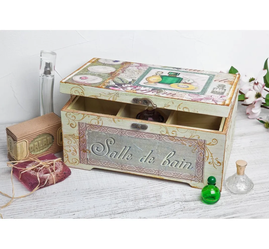 VBS Serviettentechnik|Decoupage>Truhe mit Einsatz