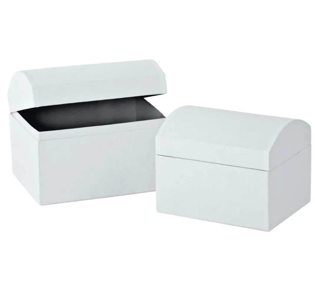 VBS Serviettentechnik|Decoupage>Truhen, 2er-Set, aus weißem Karton