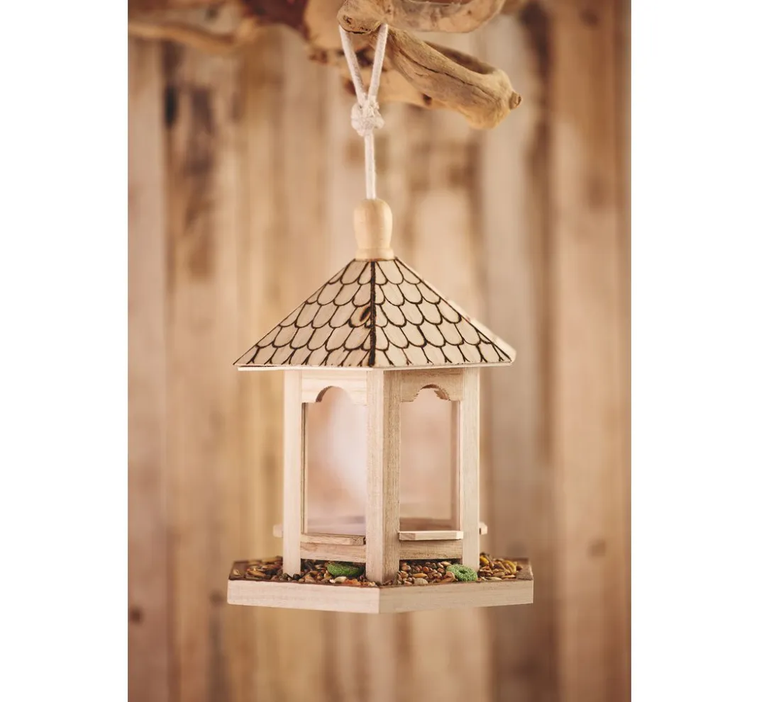 VBS Serviettentechnik|Holz, Mdf & Pappmaché>Vogel-Futterhaus, 6 eckig, Holz