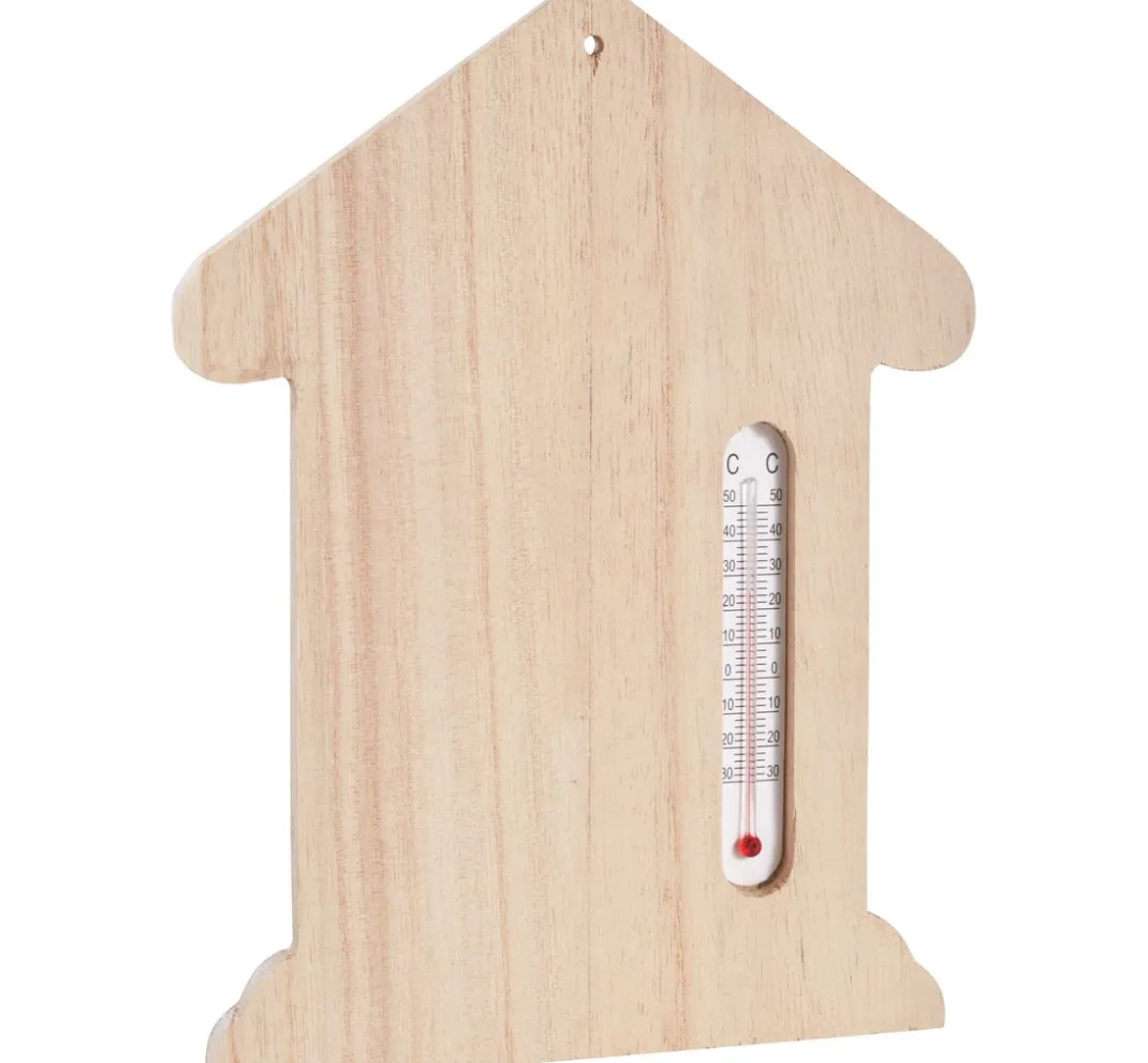 VBS Brandmalerei|Serviettentechnik>Wandthermometer "Haus"