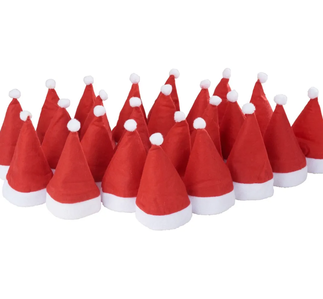 VBS XXL Bastelzubehör>VBS Weihnachtsmützen für 8 cm Kopfdurchmesser, 24 Stück