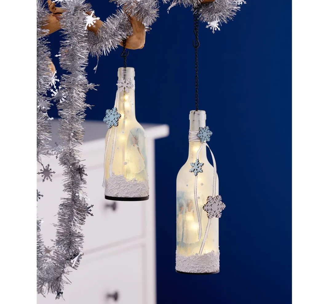 VBS Glasgravur|Glas- & Porzellanmalerei>Windlicht "Flasche", Höhe 22 cm