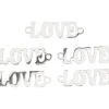 PRACHT Weitere Verbindungen & Verschlüsse|Anhänger & Charms>Verbinder "Love", 5 Stück