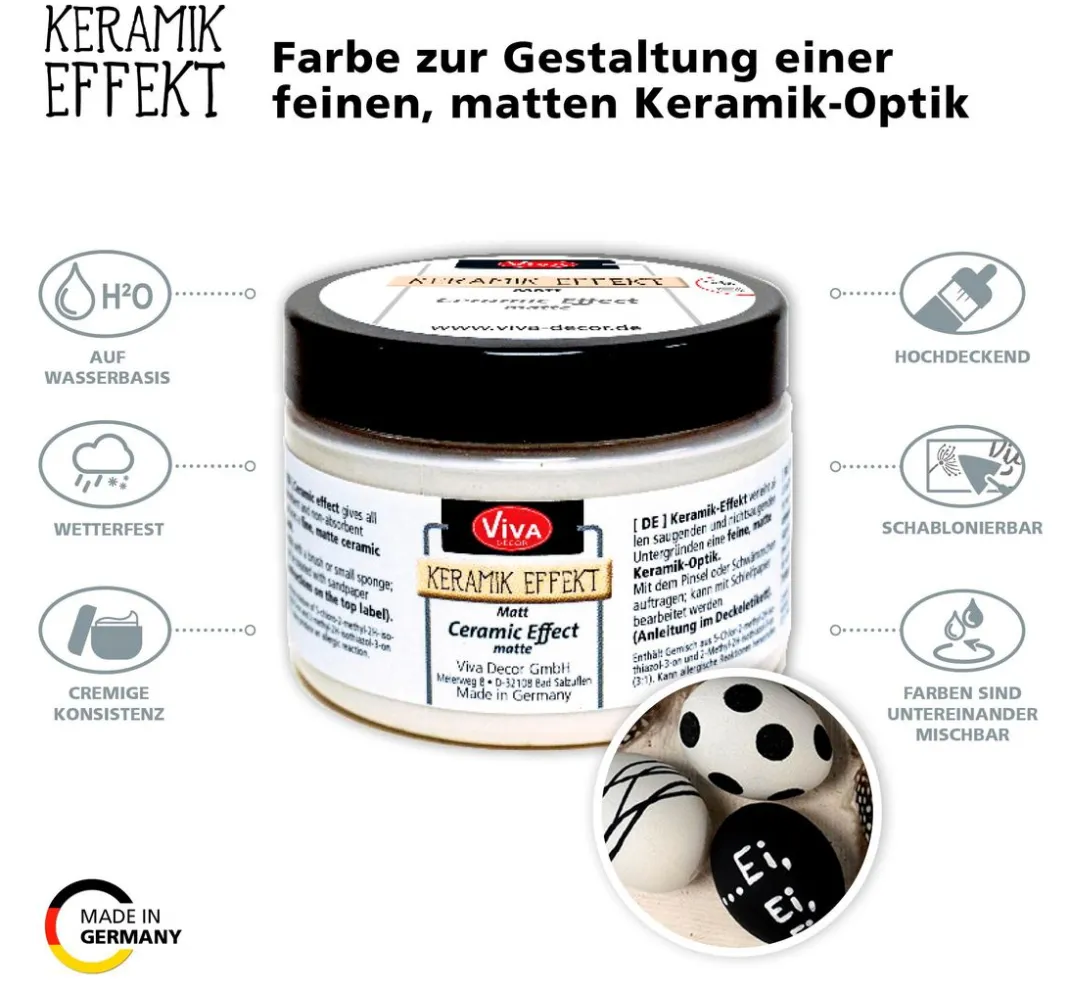 Viva Decor Glas- & Porzellanmalfarbe|Effektfarbe>Keramik-Effekt, Altweiß