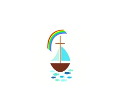 efco Kerzen Gestalten|Kerzenwachs>Wachsmotiv "Segelboot mit Regenbogen"