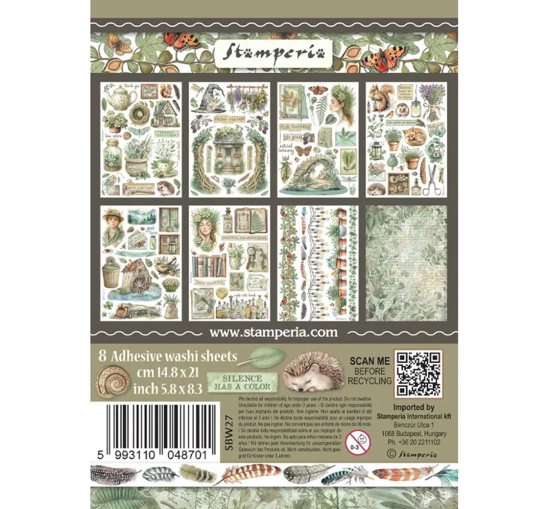 Stamperia Sticker & Klebebänder|Kartengestaltung>Washi Pad "Herbarium Silvae"