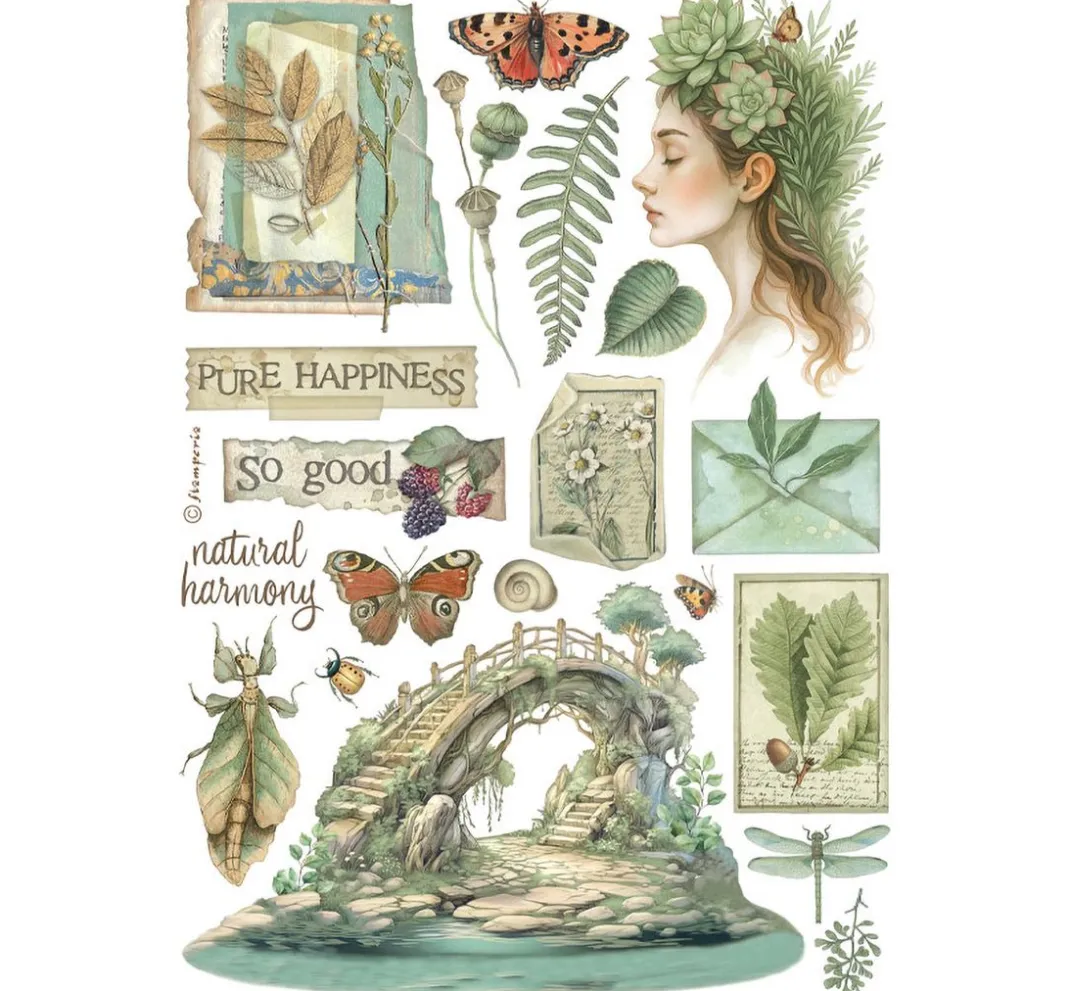 Stamperia Sticker & Klebebänder|Kartengestaltung>Washi Pad "Herbarium Silvae"