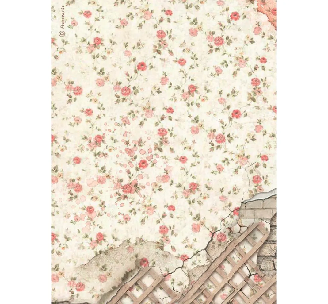 Stamperia Sticker & Klebebänder|Kartengestaltung>Washi Pad "House of Roses"