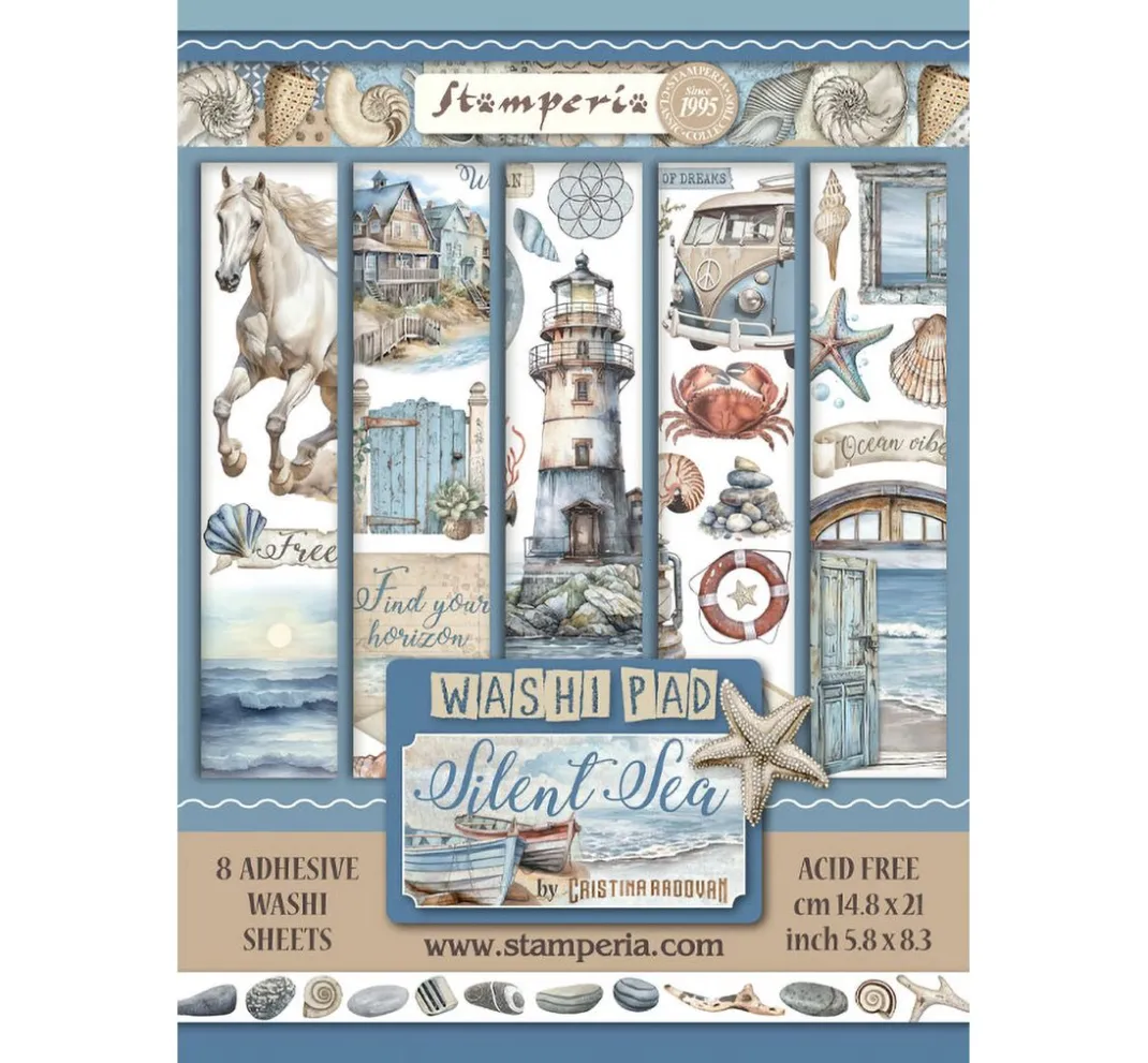 Stamperia Sticker & Klebebänder|Kartengestaltung>Washi Pad "Silent Sea"