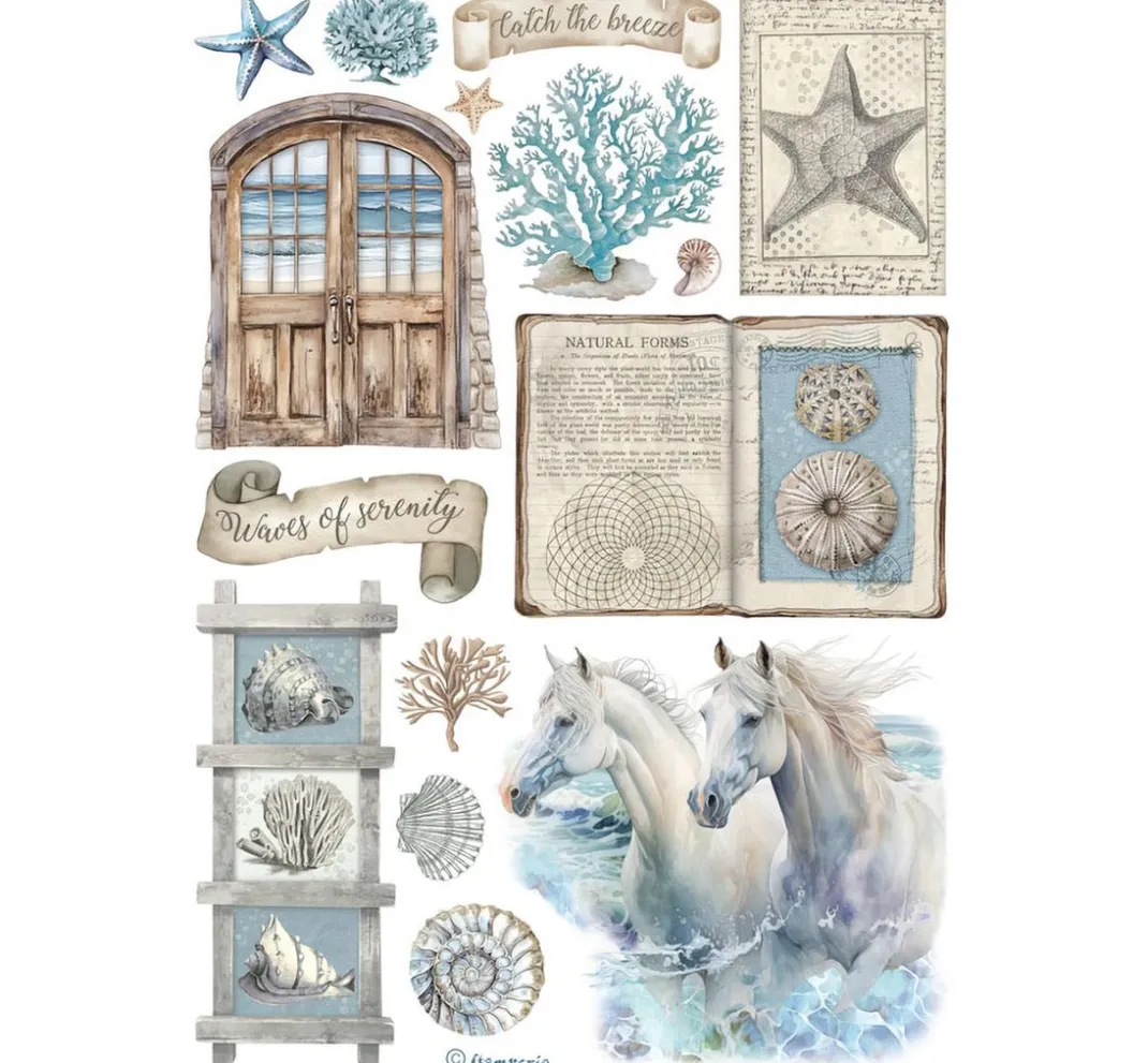 Stamperia Sticker & Klebebänder|Kartengestaltung>Washi Pad "Silent Sea"