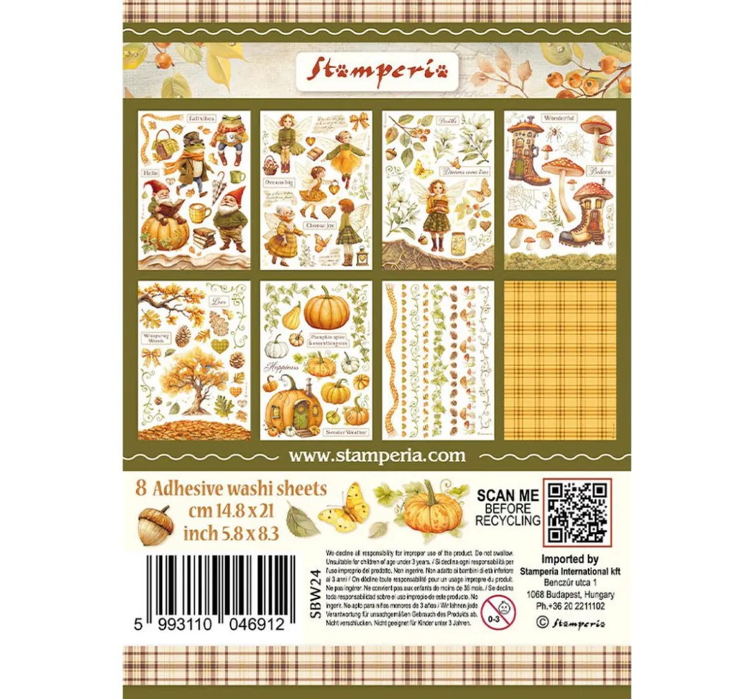 Stamperia Sticker & Klebebänder|Kartengestaltung>Washi Pad "Whispering Woods"