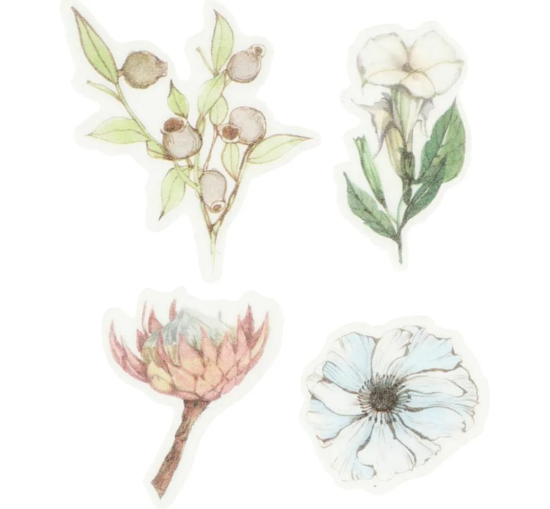 creativ company Sticker & Klebebänder|Kartengestaltung>Washi Sticker "Blumen Pastell"