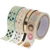 folia Bullet Journal|Masking Tape>Washi Tape Set "Hot Foil", Mint/Gold