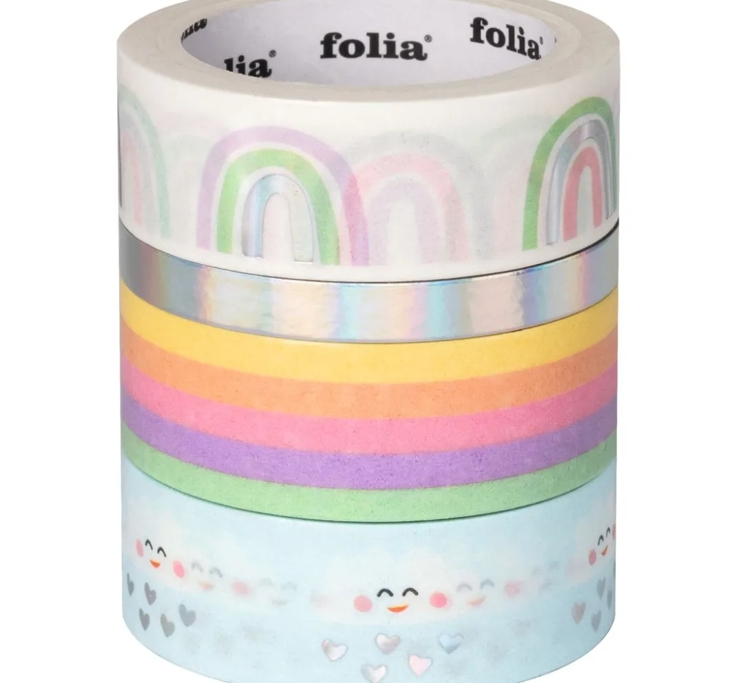 folia Masking Tape|Sticker & Klebebänder>Washi Tape Set "Hot Foil Rainbow"