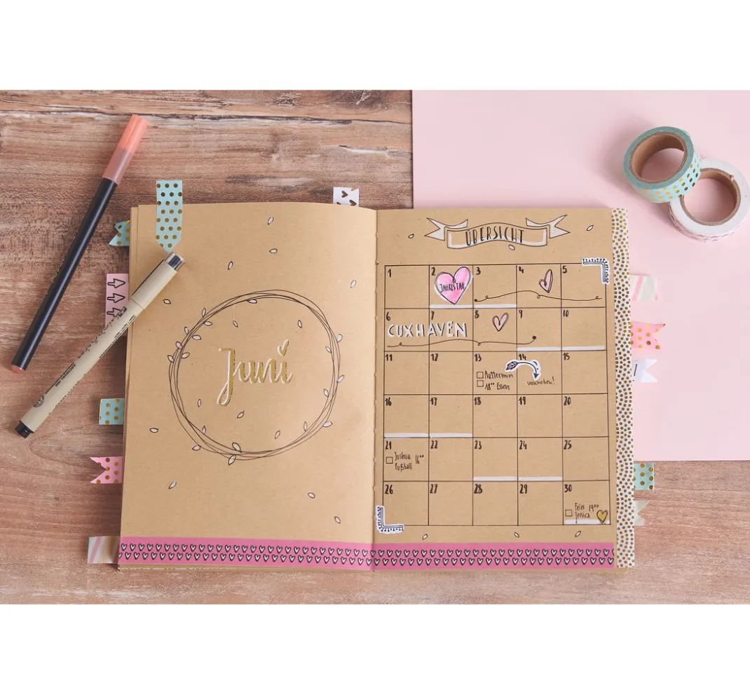Rayher Bullet Journal|Masking Tape>Washi Tape Set "Mint/Gold Foil"
