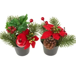 DPI Tanne|Blumen>Weihnachtsarrangement mit Tanne im Topf, 2 Stück