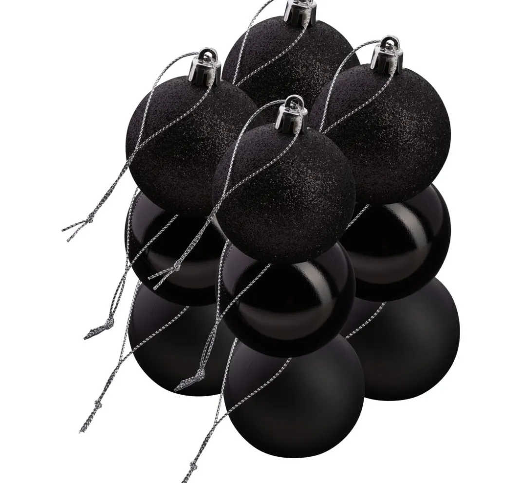 Othmar Decorations Anhänger>Weihnachtskugeln aus Kunststoff, 12 Stück
