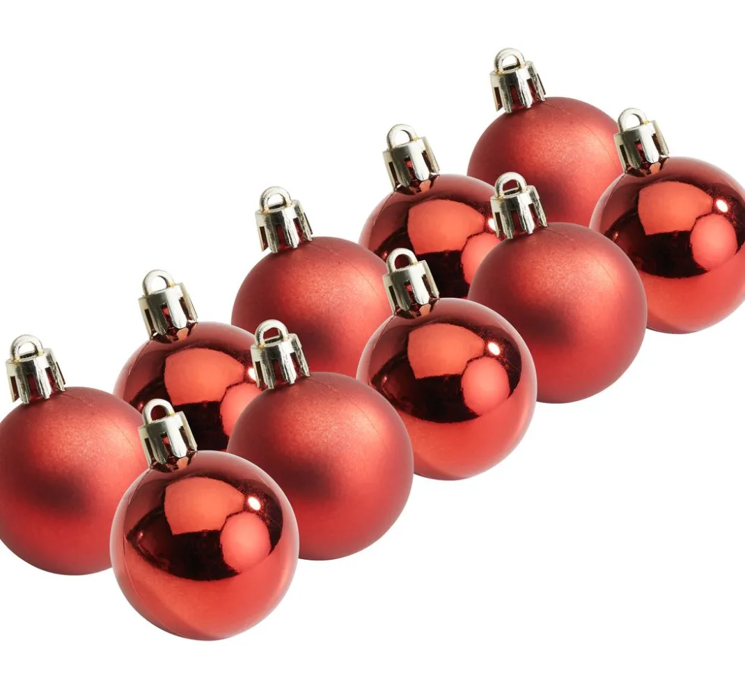 Othmar Decorations Anhänger>Weihnachtskugeln aus Kunststoff, 10 Stück, Ø 4,4 cm