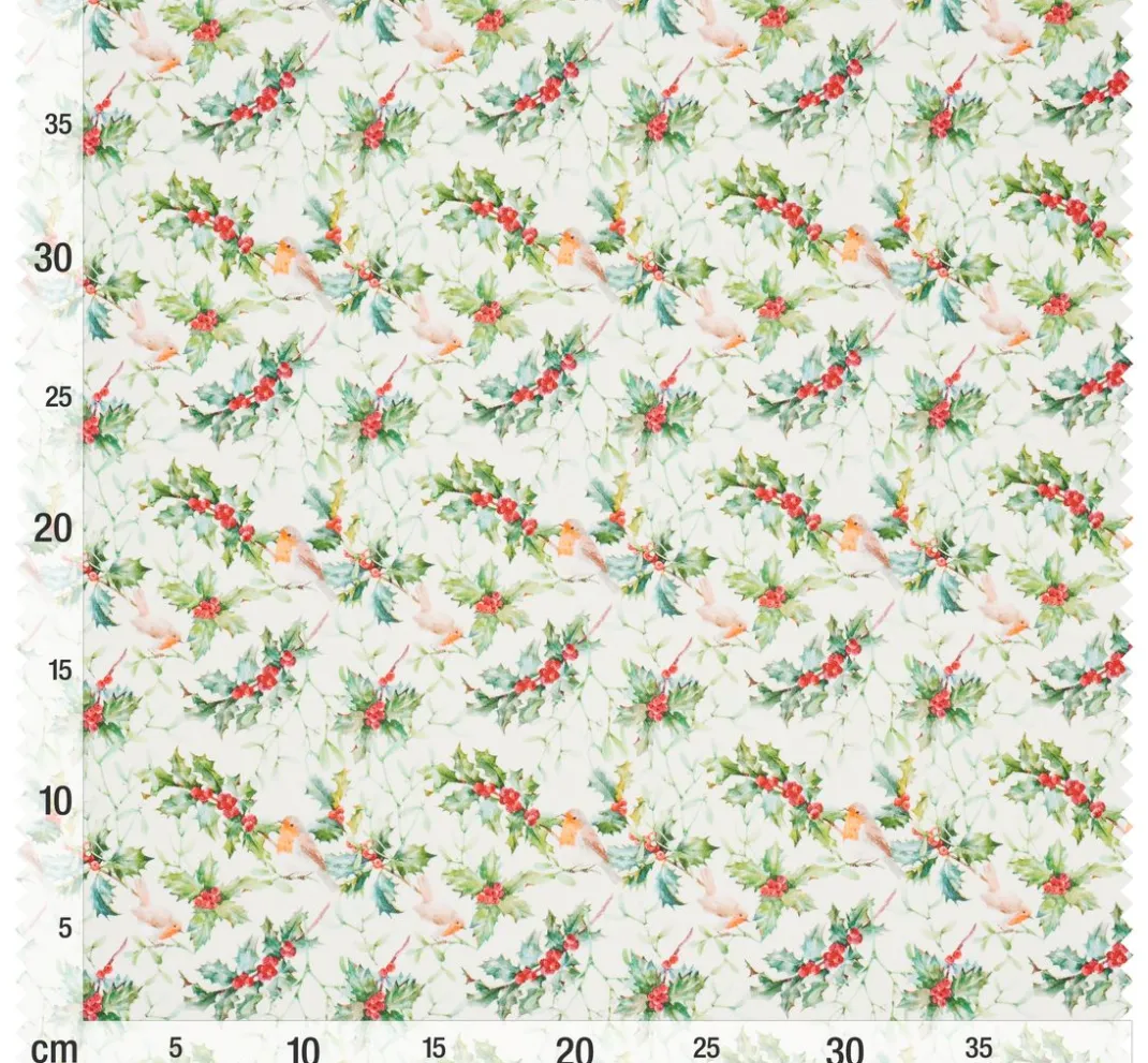 Westfalenstoffe Patchwork|Weihnachtsstoffe>Baumwoll-Stoff Rothenburg "Ilex"