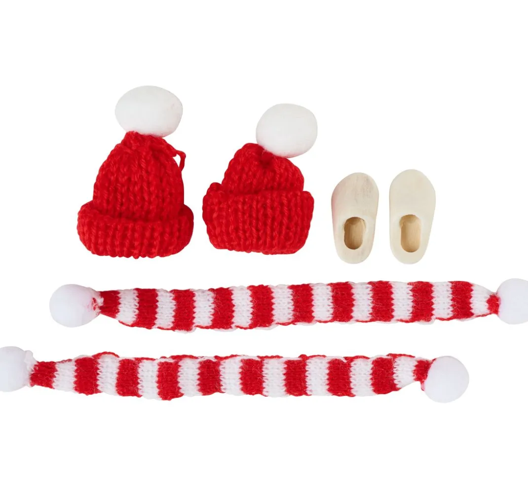 HobbyFun Miniaturen|Bastelzubehör>Wichtel-Set "Mütze, Schal & Schuhe"