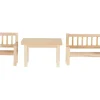 HobbyFun Miniaturen|Holz, Mdf & Pappmaché>Wichtel-Set "Tisch, Bank & Stuhl"