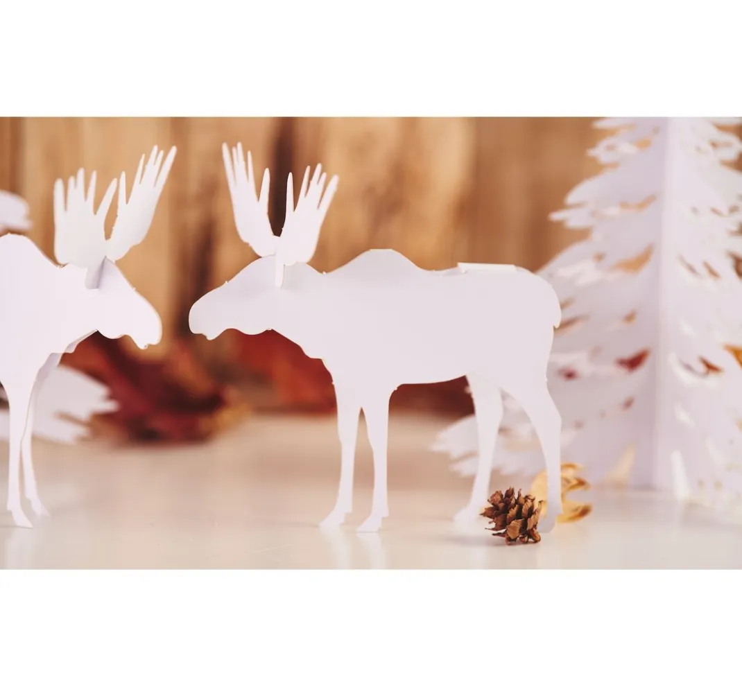 URSUS Falt- & Origamipapier|Papier-Bastelsets>Winterliche Papierszenerie "Elche"
