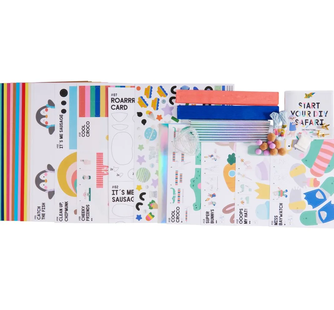 Kinder folia Papier-Bastelsets|Weitere Geschenkideen Für Kinder>WOW Bastel Box "Happiness Safari"