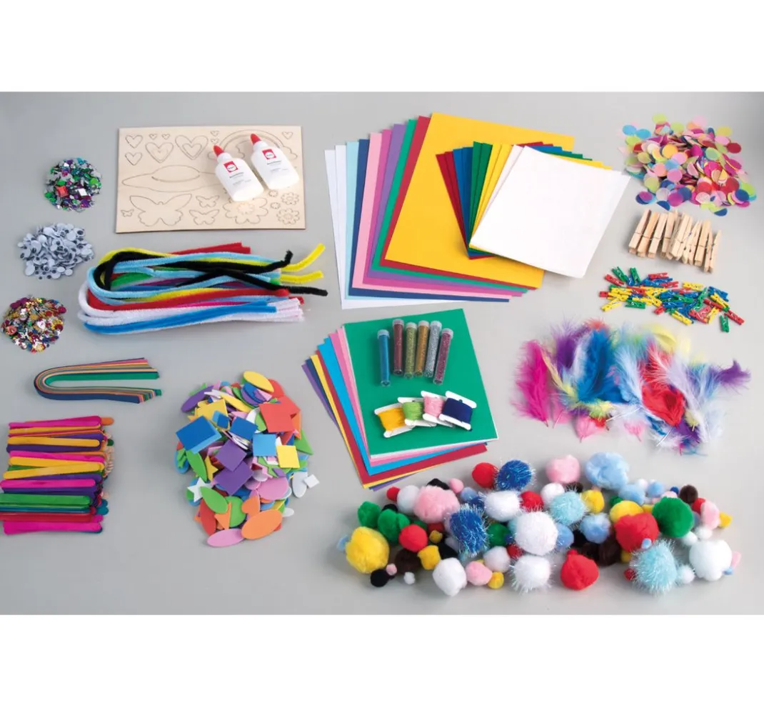 Kinder Rayher Deko-Bastelsets|Bastelsets>XXL-Mega-Bastelbox, ca. 2.500 Teile